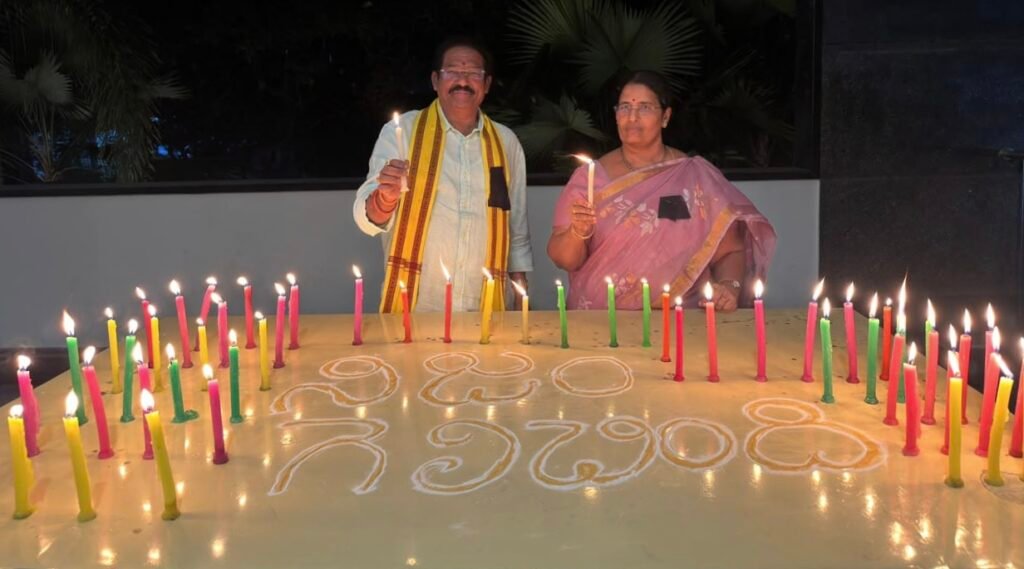 ‘నిజం గెలిచింది.. నీతి నిలిచింది’ : చంద్రబాబు అక్రమ అరెస్టుపై 53 కొవ్వొత్తులతో చీఫ్ విప్ జీవీ దంపతులు